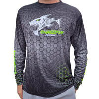 ShredFin Contourz HexCast Performance Shirt | Tungsten Fade/Neon Green