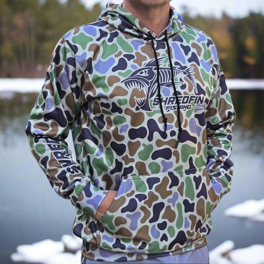 ShredFin Retro Camo Elite Performance Hoodie | Marsh Camo