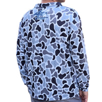 ShredFin FeatherLite 1/4 Zip Performance Shirt | Retro Camo – Overcast