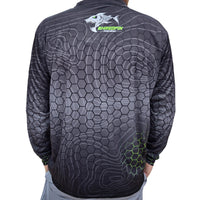 ShredFin Contourz HexCast Performance Shirt | Tungsten Fade/Neon Green