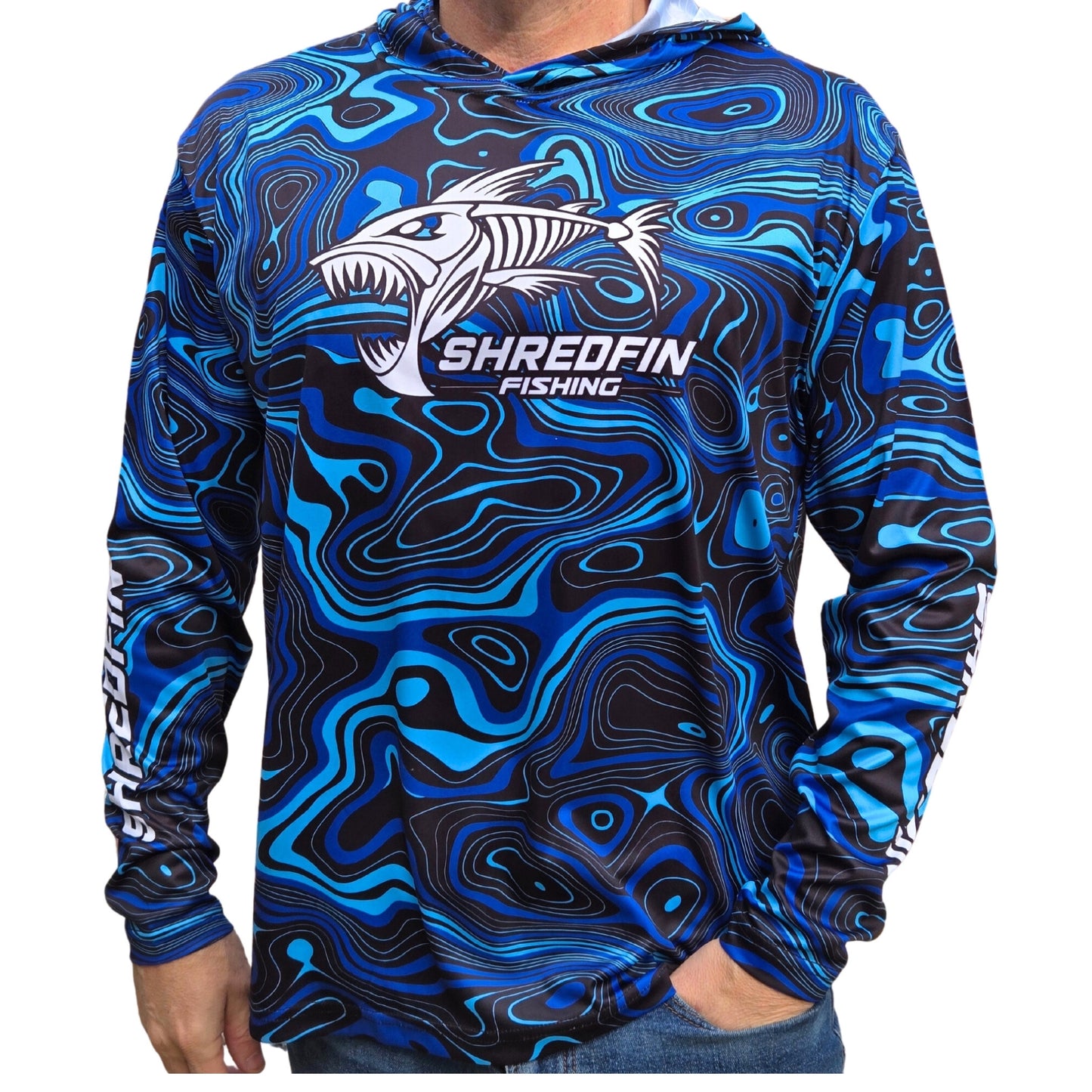 ShredFin Contourz Hooded Performance Shirt | Blue River