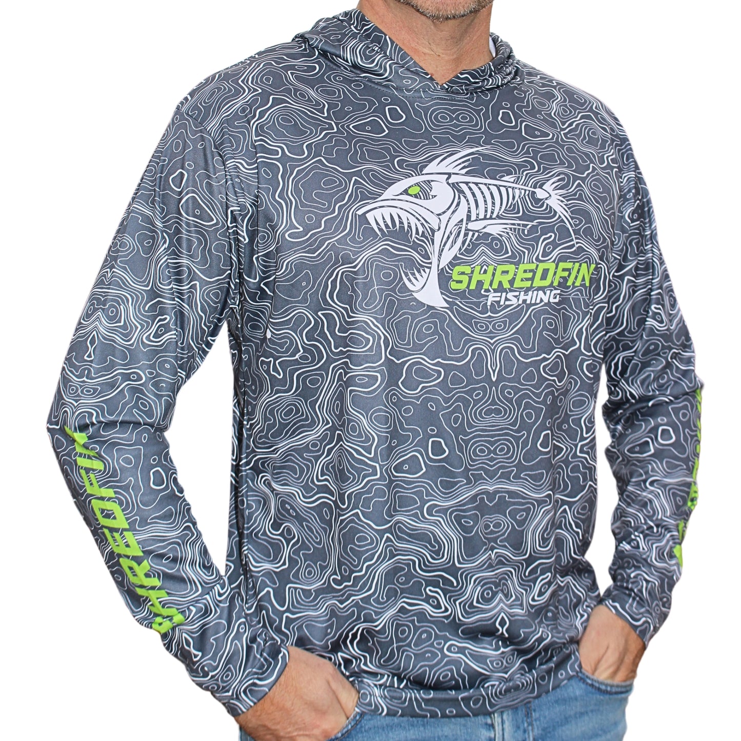 ShredFin Contourz Hooded Performance Shirt | Steel Gray