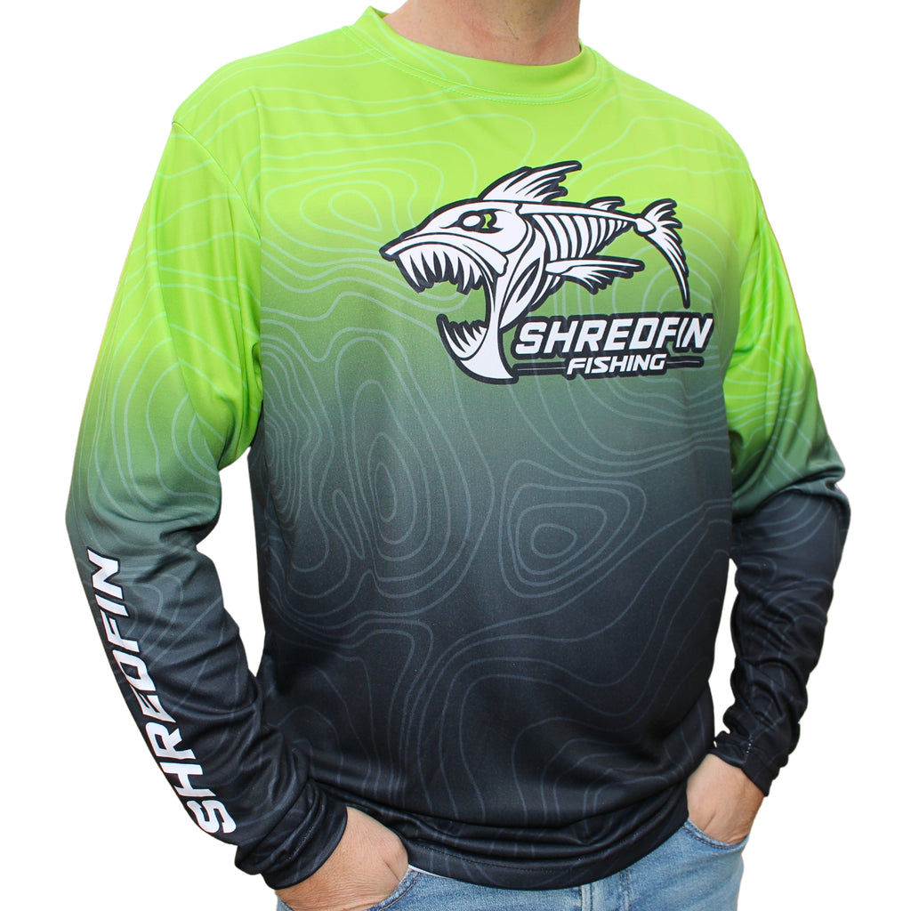 ShredFin Contourz Performance Shirt | Chartreuse/Black Fade 2XL