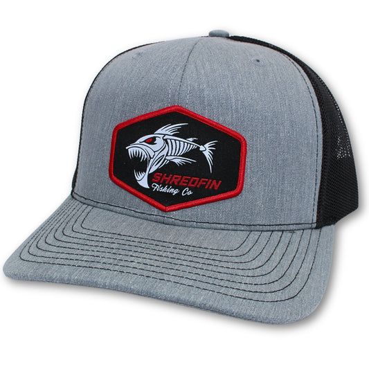 ShredFin Heather Gray & Black Patch Hat