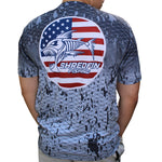 ShredFin Splash Camo Freedom Short Sleeve Performance Shirt | Tungsten Gray Fade