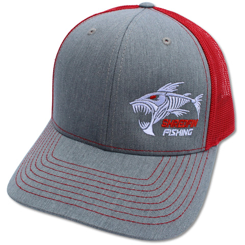 ShredFin Heather Gray & Red Hat