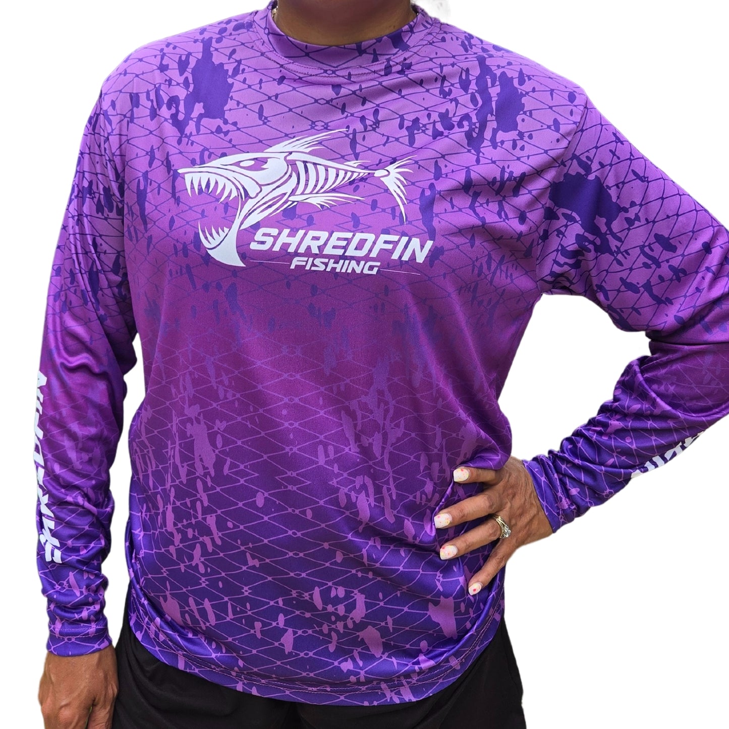 ShredFin Splash Camo Performance Shirt | Purple Fade