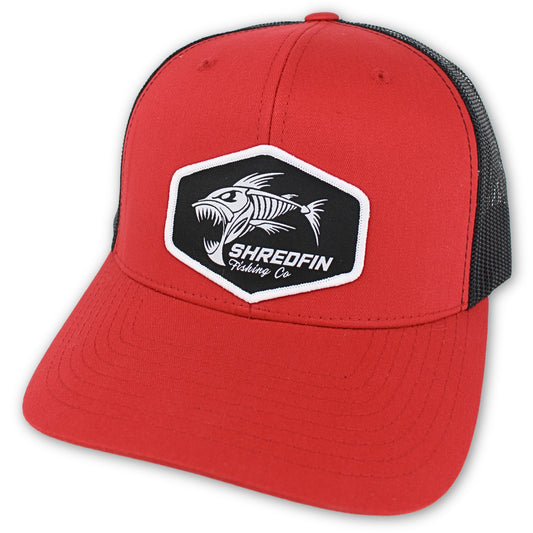 ShredFin Patch Hat | Red & Black