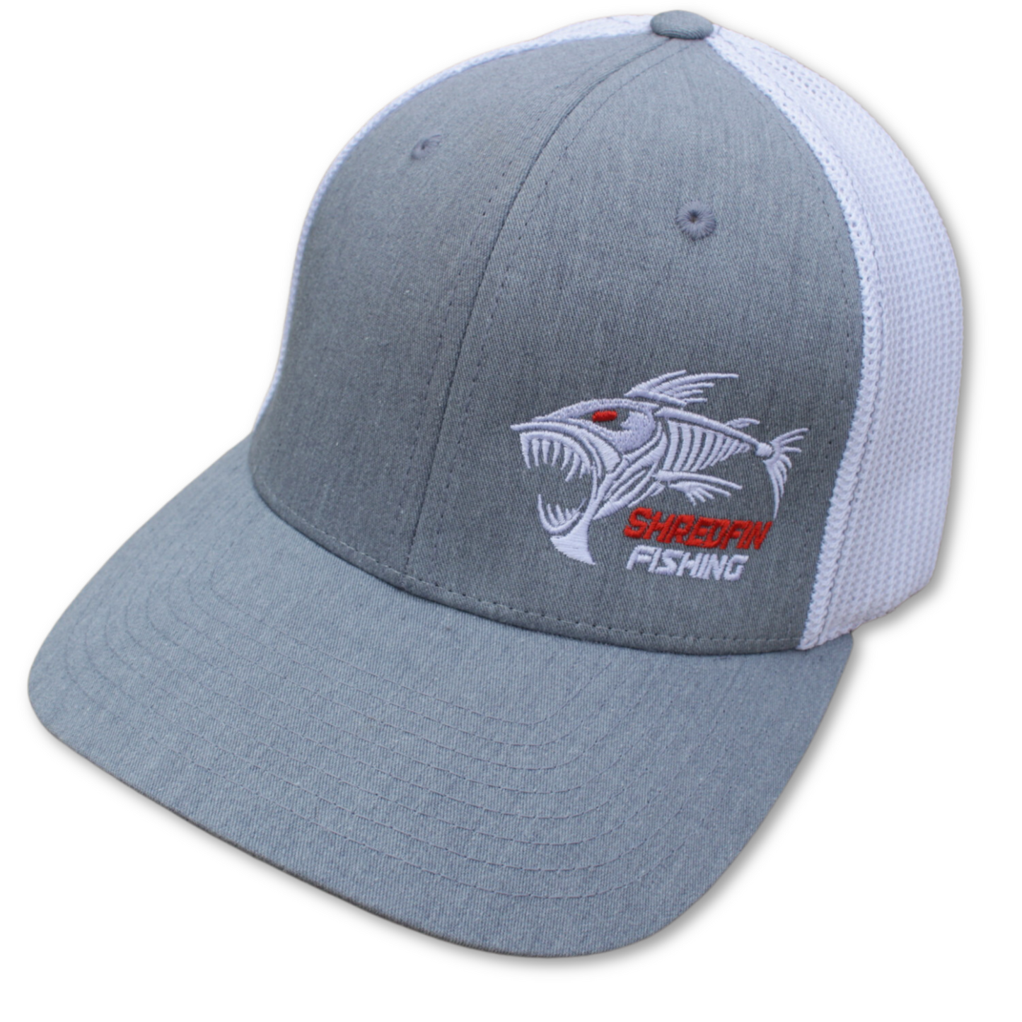 ShredFin Gray & White FLEXFIT Hat