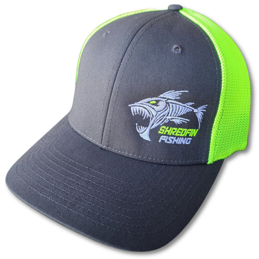 ShredFin Charcoal Gray & Neon Yellow FLEXFIT Hat