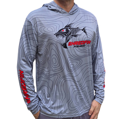 ShredFin Contourz Hooded Performance Shirt | Tungsten Gray