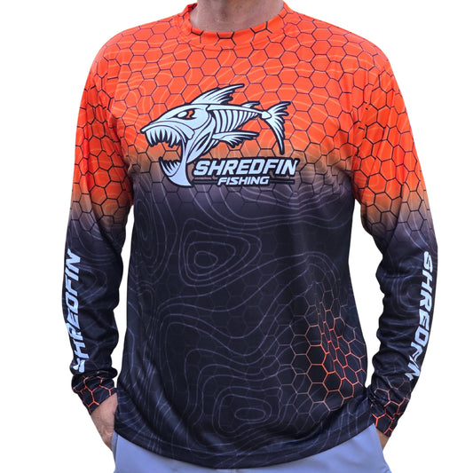 ShredFin Contourz HexCast Performance Shirt | Inferno Fade