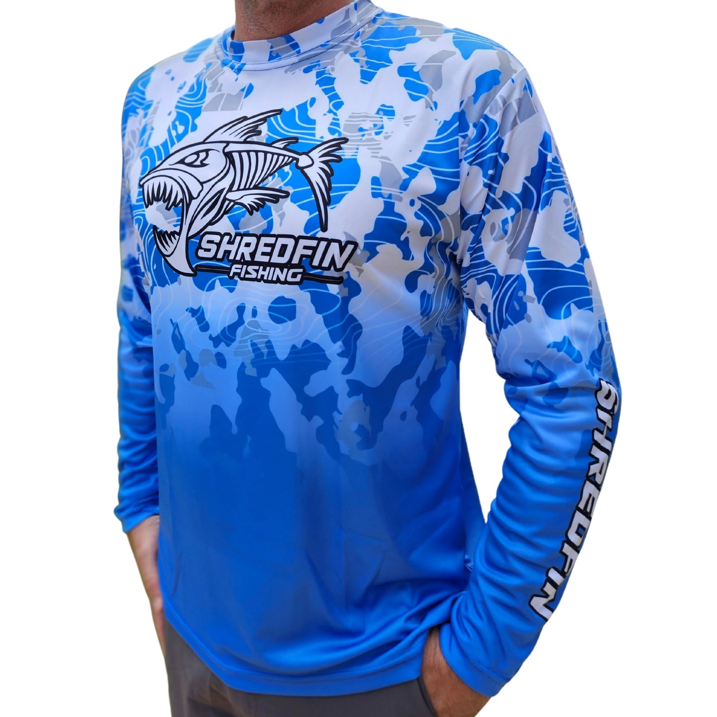 ShredFin Contourz Camo Performance Shirt | Blue