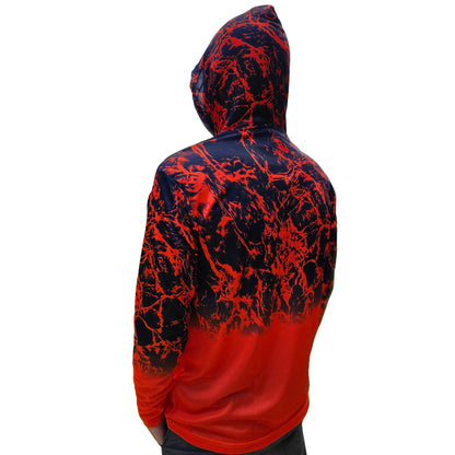 ShredFin Splash Camo Hooded Performance Shirt | Inferno Fade