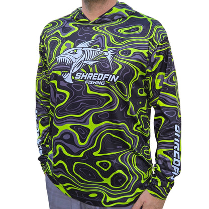 ShredFin Contourz Hooded Performance Shirt | Green River