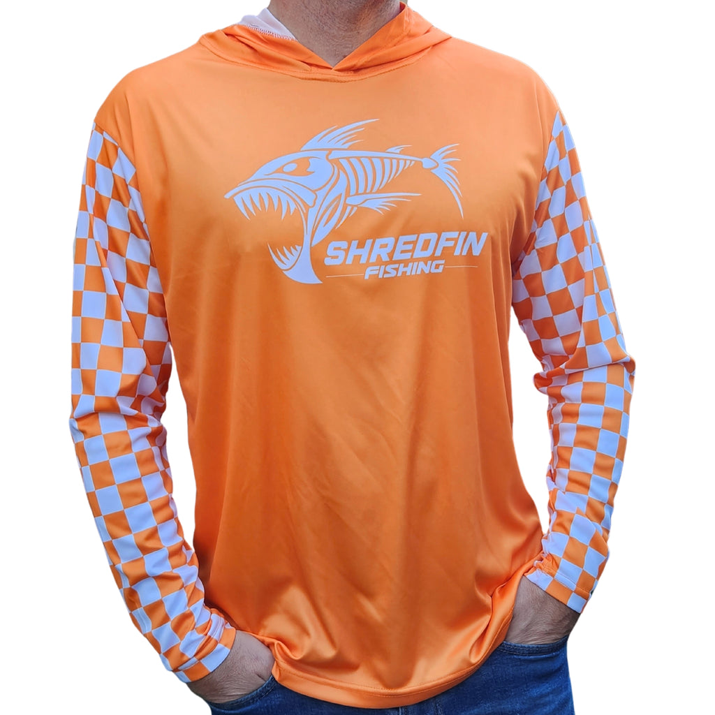 ShredFin Orange & White Hooded Performance Shirt 3XL