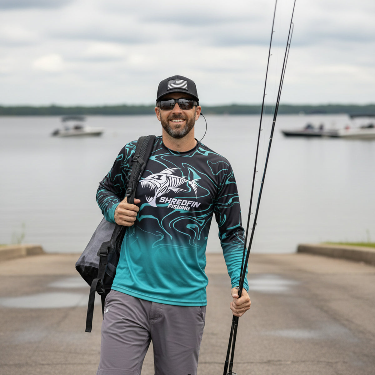 ShredFin RipTide Performance Shirt | Seafoam Fade