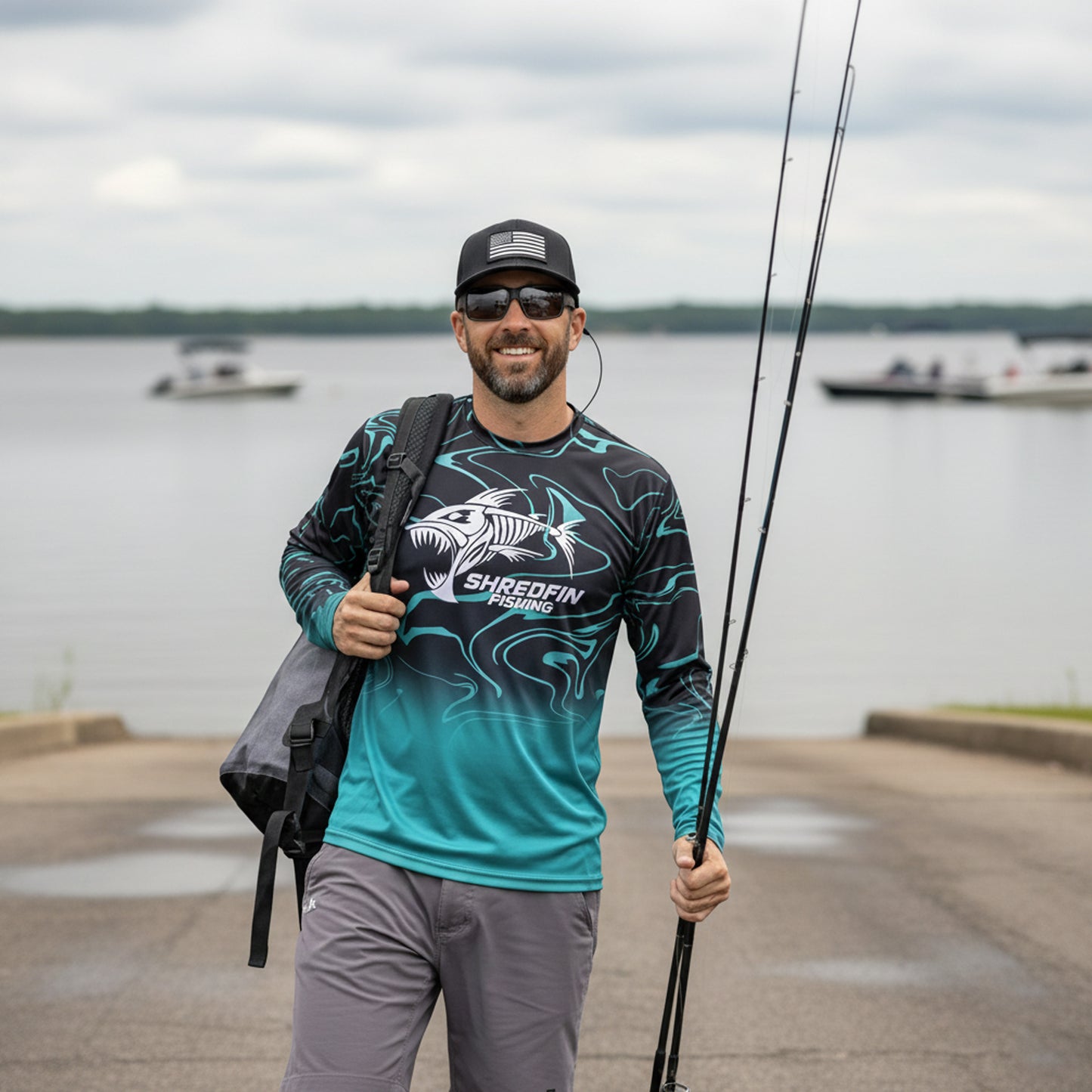 ShredFin RipTide Performance Shirt | Seafoam Fade