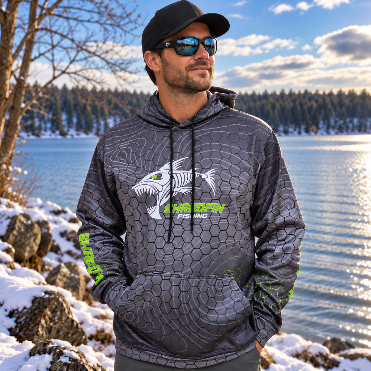 ShredFin HexCast Elite Performance Hoodie | Tungsten