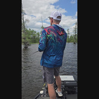 ShredFin StormSurge Hooded Performance Shirt | Electric Swirl