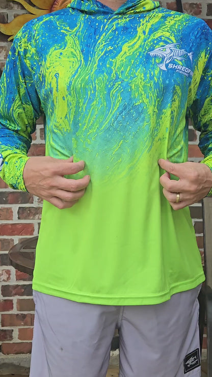 ShredFin StormSurge Hooded Performance Shirt | Mahi Swirl