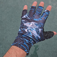ShredFin Fingerless Fishing Gloves | StormSurge | Blue Abyss