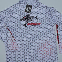 Video describing ShredFin HexCast hooded performance shirt in White Shimmer color