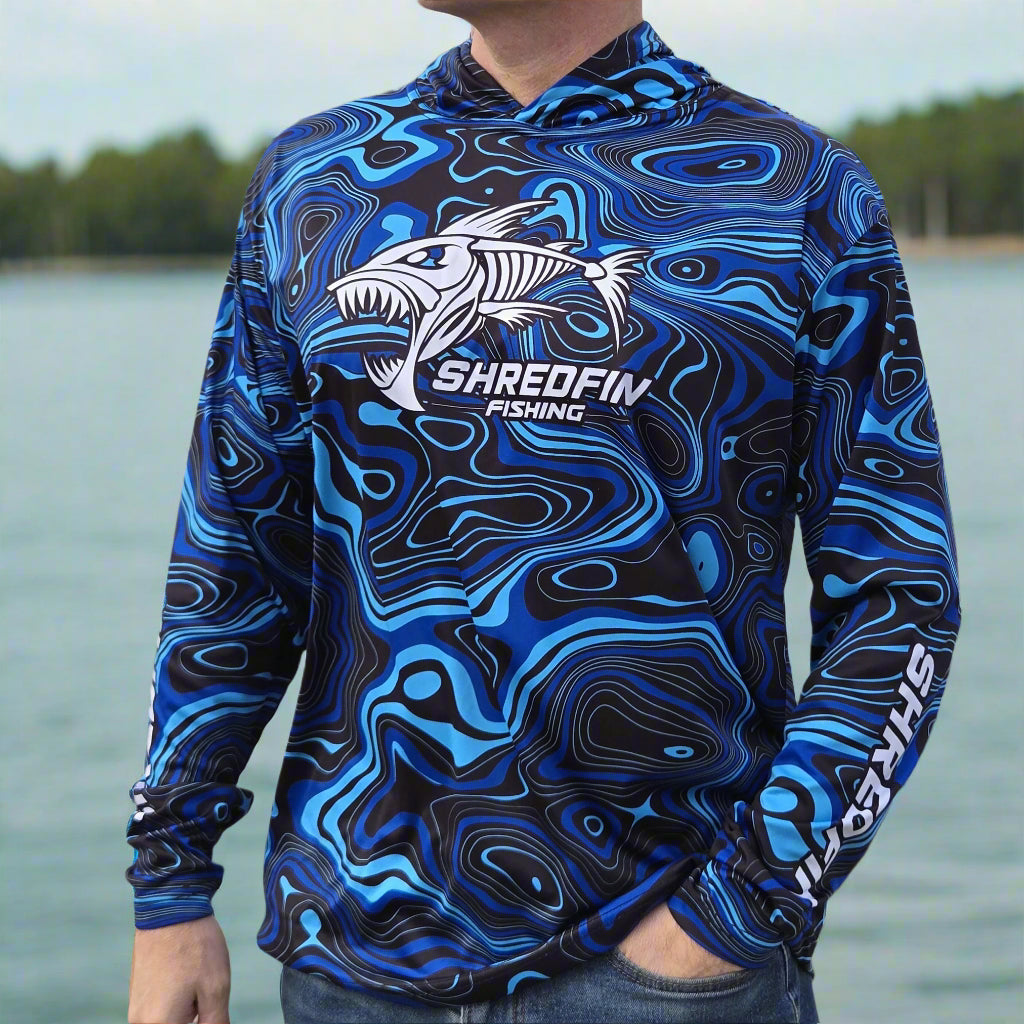 ShredFin Contourz Hooded Performance Shirt | Blue River