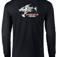 ShredFin Classic Long Sleeve T-Shirt | Black (Logo Front & Back)