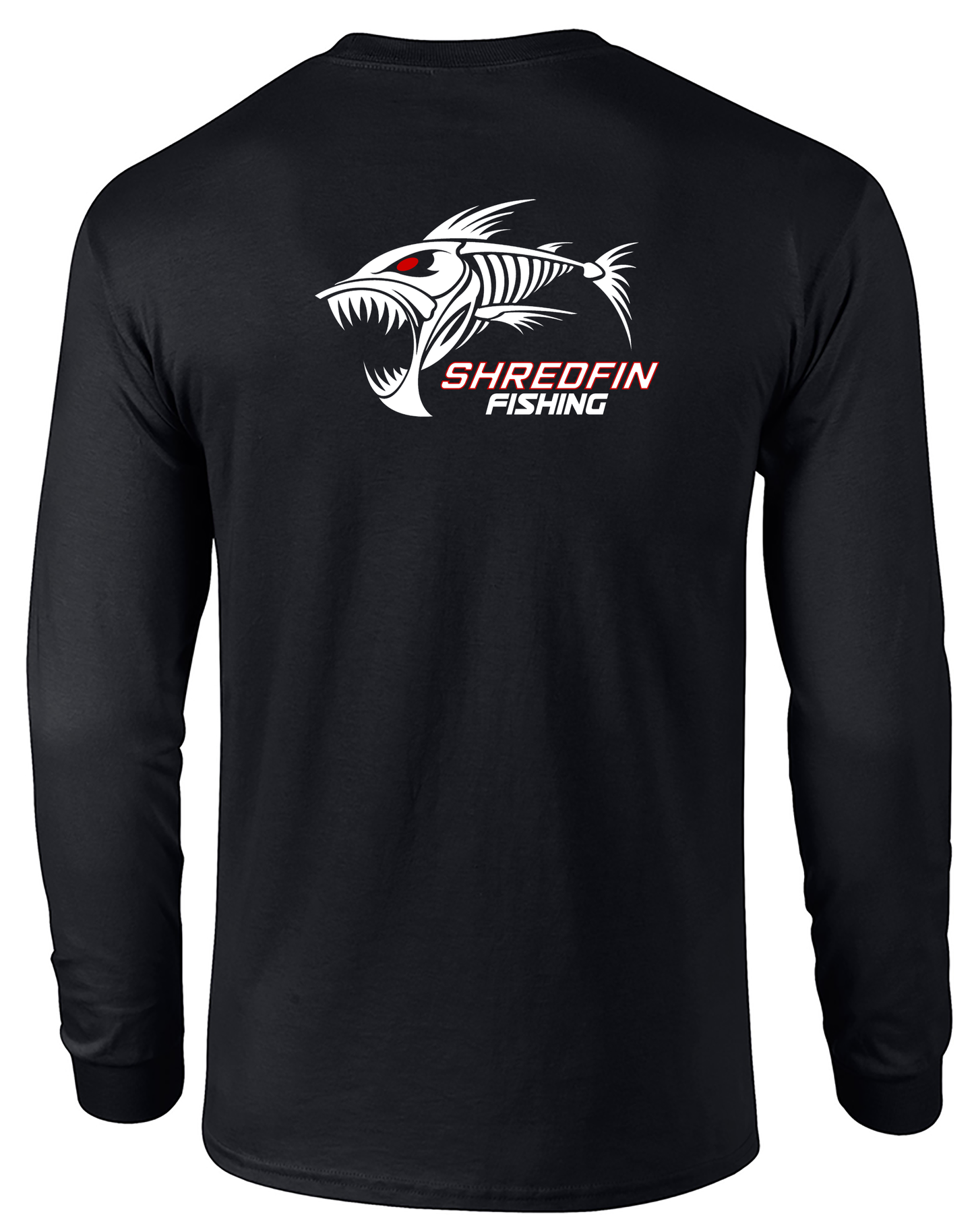 ShredFin Classic Long Sleeve T-Shirt | Black (Logo Front & Back)
