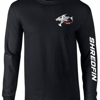 ShredFin Classic Long Sleeve T-Shirt | Black (Logo Front & Back)