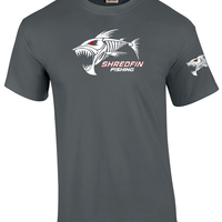ShredFin Classic Short Sleeve T-Shirt | Gray  (White & Red Logo)