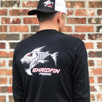 ShredFin Classic Long Sleeve T-Shirt | Black (Logo Front & Back)