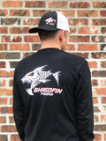 ShredFin Black Long Sleeve T-Shirt (Logo Front & Back)
