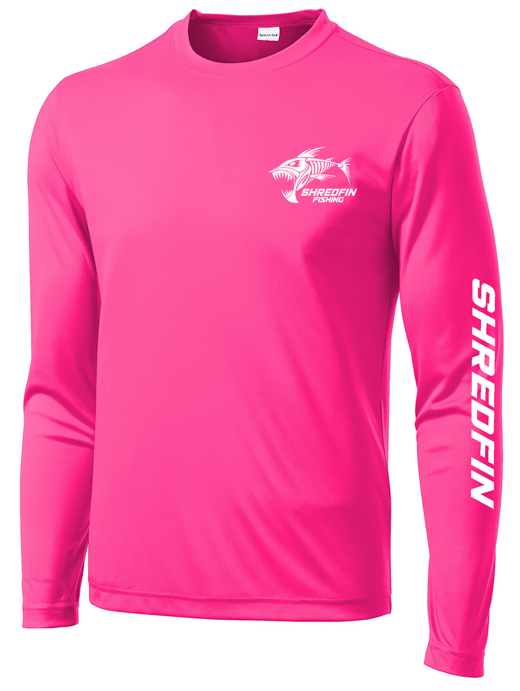 ShredFin Neon Pink Long Sleeve Performance Shirt Medium